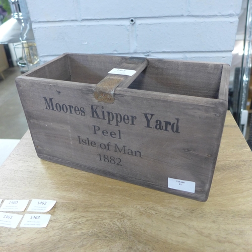 1465 - A large rectangular Moores Kipper Yard wooden storage box, H 34cms x W 14cms (BX00406)  #