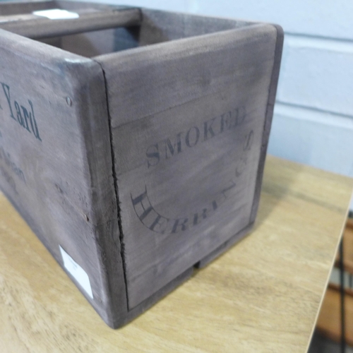 1465 - A large rectangular Moores Kipper Yard wooden storage box, H 34cms x W 14cms (BX00406)  #