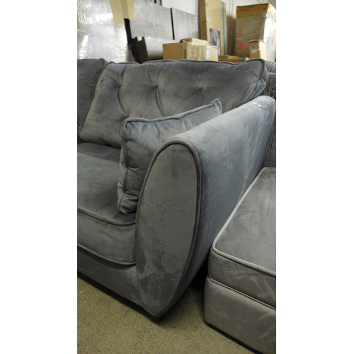 1305 - A Hoxton ash velvet upholstered three seater sofa