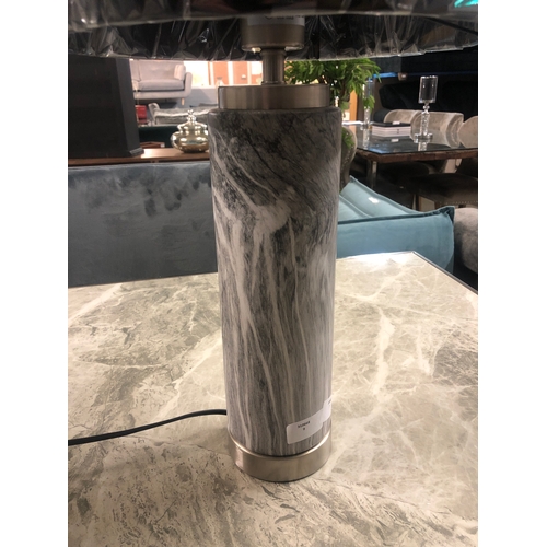 1361 - A Carrara grey marble effect table lamp with black cotton shade (30-787-C38)   #