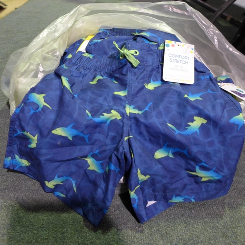 3103 - Bag of boy's Saint Eve navy Shark print swimming shorts, various sizes, approx. 18 pairs in lot * th... 