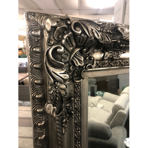 1392A - A large French style mirror in antique silver, 180 x 90cms (PMRS10399)   #