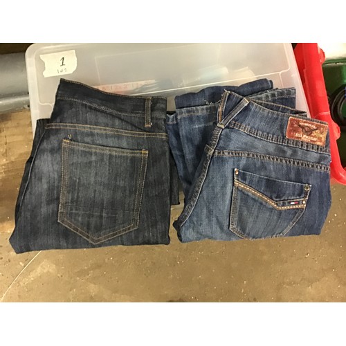 2111 - 25 Pairs of mixed jeans, various sizes and colours