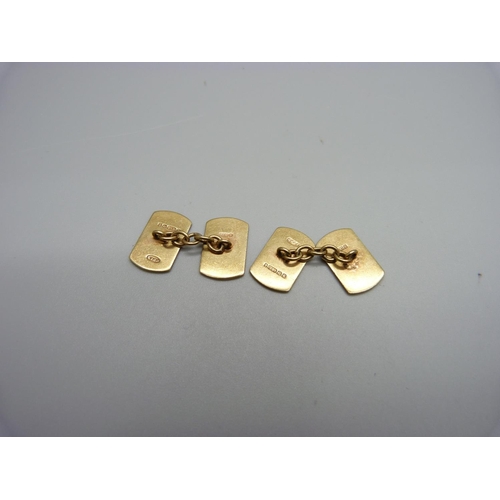 1010 - A pair of 9ct gold cufflinks, 7.9g