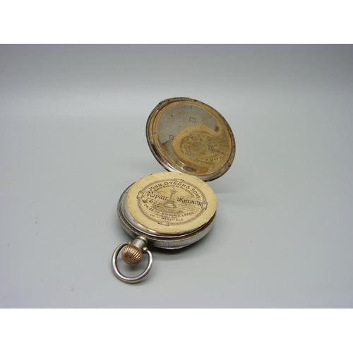 1107 - A Waltham Marquis silver cased pocket watch, Birmingham 1914