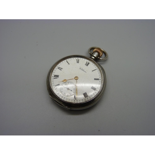 1107 - A Waltham Marquis silver cased pocket watch, Birmingham 1914