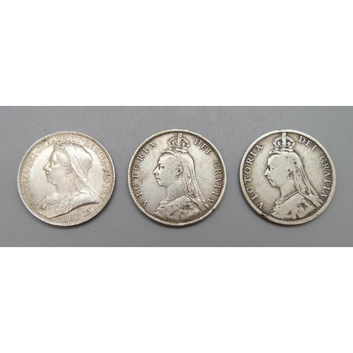 1132 - Three florins, 1889, 1890 and 1893