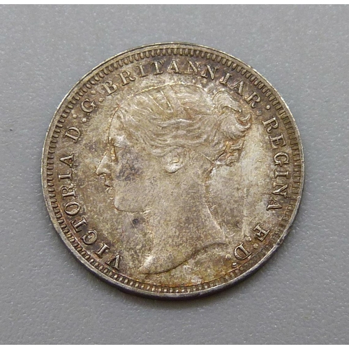 1138 - A Victorian 1877 3d coin, uncirculated