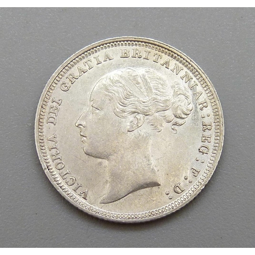 1141 - An 1883 sixpence coin, uncirculated