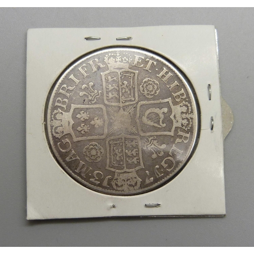 1159 - A Queen Anne silver crown, 1713