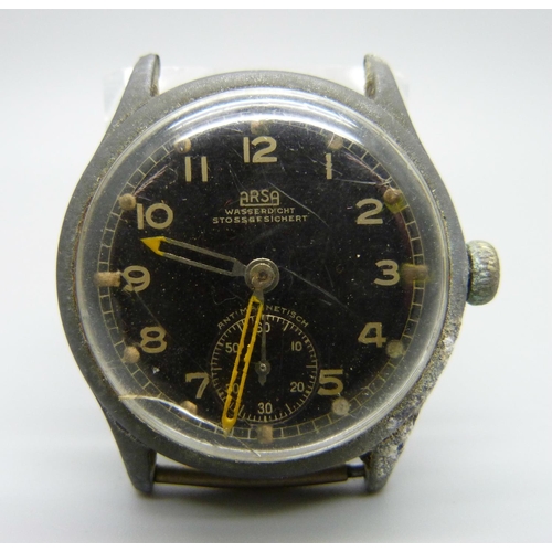 1160 - A German WWII Arsa military issue wristwatch