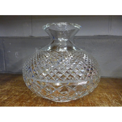 1165 - A cut glass bowl , goblet, lamp and six glass paperweights **PLEASE NOTE THIS LOT IS NOT ELIGIBLE FO... 