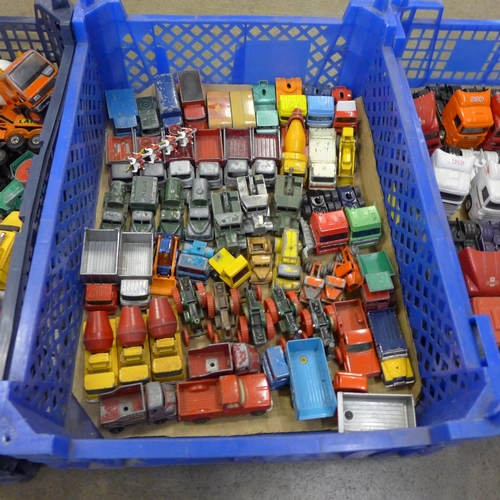 1179 - Three boxes of model vehicles including Dinky and Matchbox, playworn **PLEASE NOTE THIS LOT IS NOT E... 