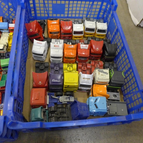 1179 - Three boxes of model vehicles including Dinky and Matchbox, playworn **PLEASE NOTE THIS LOT IS NOT E... 