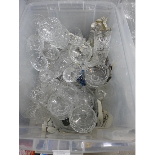 1182 - Three boxes of crystal and glass **PLEASE NOTE THIS LOT IS NOT ELIGIBLE FOR POSTING AND PACKING**