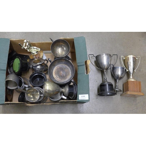 1196 - A collection of silver plate, including trophies and tankards **PLEASE NOTE THIS LOT IS NOT ELIGIBLE... 