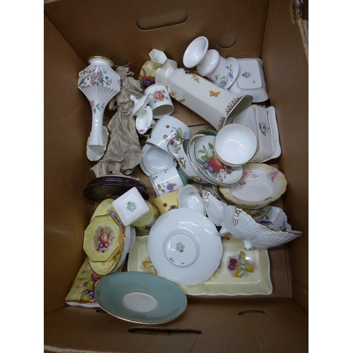 1214 - Two boxes of decorative china, Staffordshire, Old Foley, Royal Albert, Aynsley, etc. **PLEASE NOTE T... 