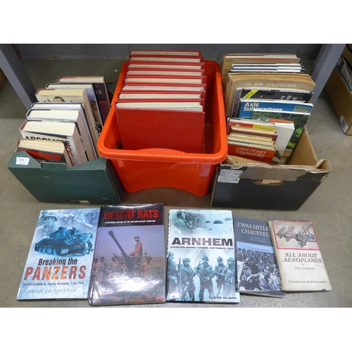 1220 - Three boxes of military books including a complete set of World War II Orbis books **PLEASE NOTE THI... 