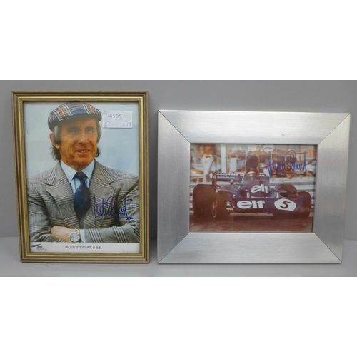 606 - Two Jackie Stewart signed photographs