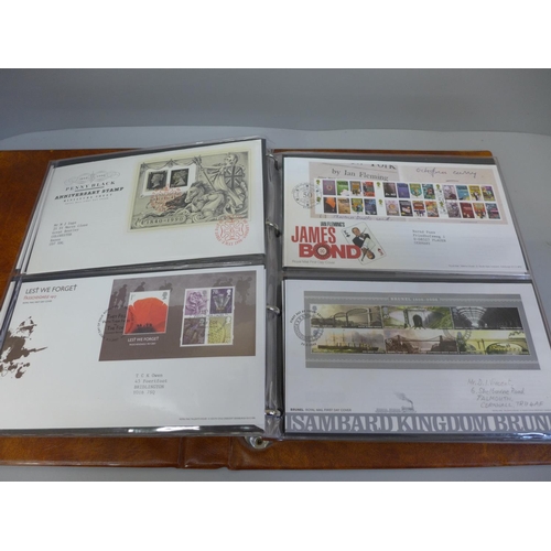 684 - Stamps; GB Miniature sheets on FDC's in Post Office album, 40 covers all post 2000