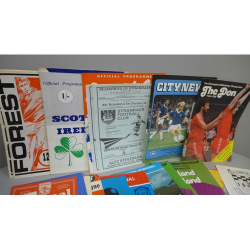 705 - Football memorabilia; a collection of programmes featuring Scottish club and representative matches,... 