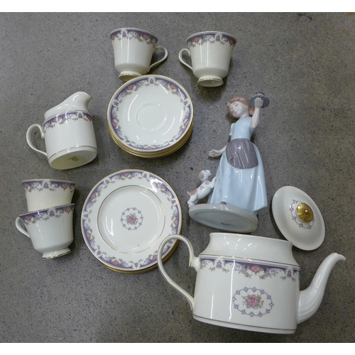 742 - Minton teaware and a continental figure