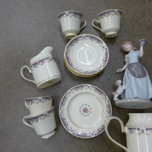 742 - Minton teaware and a continental figure