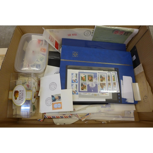 749 - Stamps: a box of stamps and covers, loose and in albums