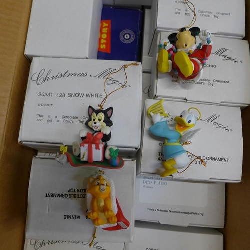 763 - A collection of Disney Christmas tree decorations, all boxed