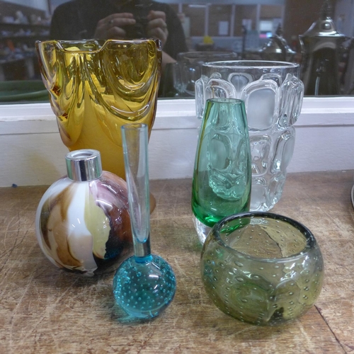 815 - A collection of studio glass and pressed glass