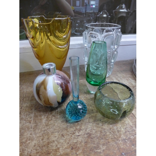 815 - A collection of studio glass and pressed glass