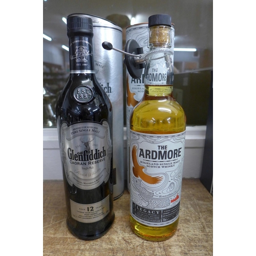 817 - Two bottles of whisky; Ardmore and Glenfiddich