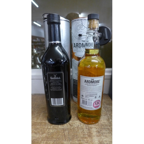 817 - Two bottles of whisky; Ardmore and Glenfiddich