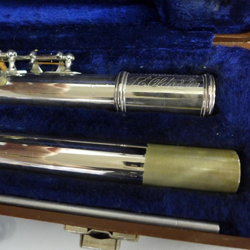 839 - A flute, T.E. Olds & Son and a clarinet (made of different branded parts)