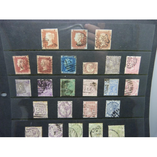 853 - Stamps; Stockcard of Queen Victoria GB stamps