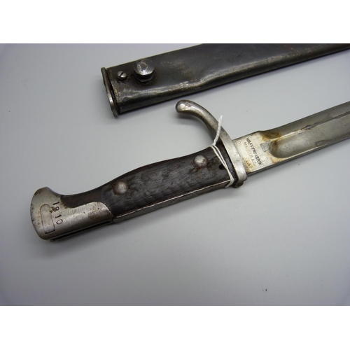 856 - A German bayonet with scabbard