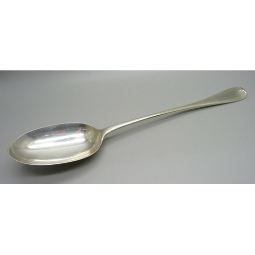 893A - A large Victorian silver rattail spoon, London 1888, 151g