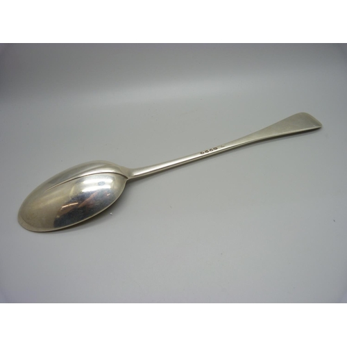 893A - A large Victorian silver rattail spoon, London 1888, 151g