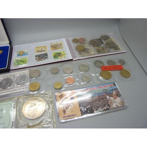 923 - Nine sets of various countries proof coins