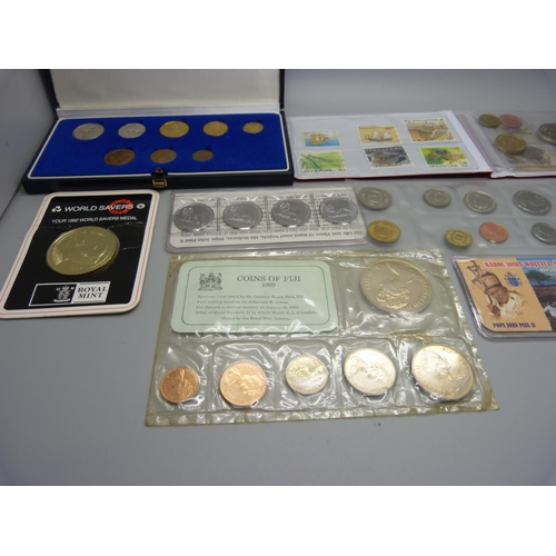 923 - Nine sets of various countries proof coins