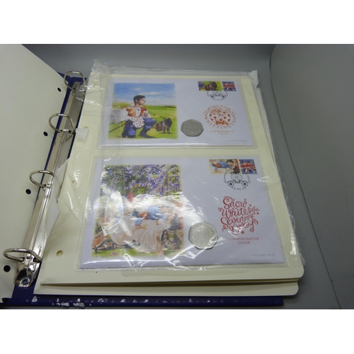 964 - A folder of Pantomime commemorative cover collection coins and a collection of British and foreign c... 