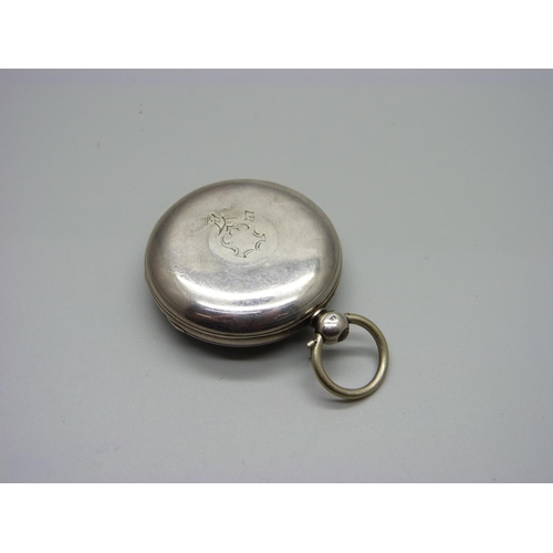 977 - A silver fusee pocket watch