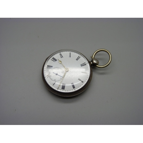 977 - A silver fusee pocket watch