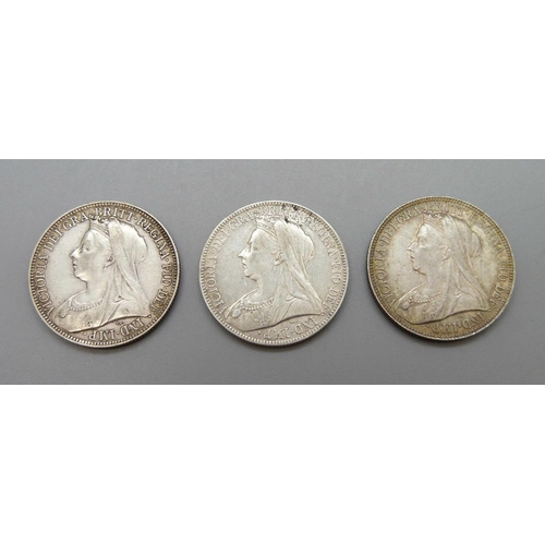 998 - Three florins, 1895, 1896 and 1897