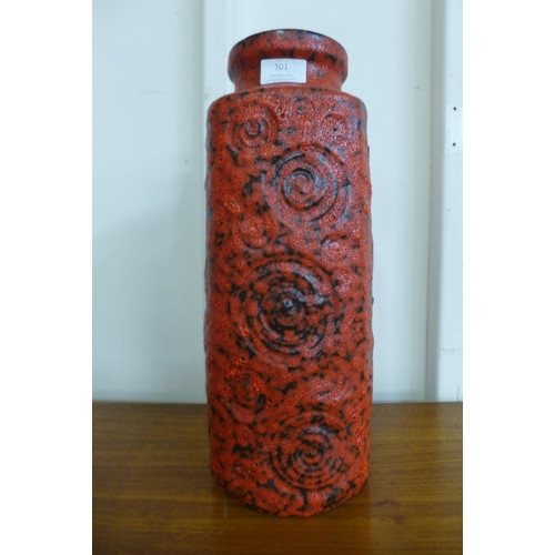 101 - A West German 282-40 Scheurich fat lava glazed vase, a/f