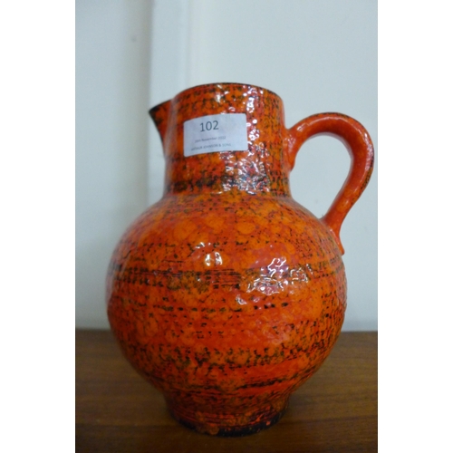 102 - A West German 416-20 Scheurich Keramik glazed pottery jug