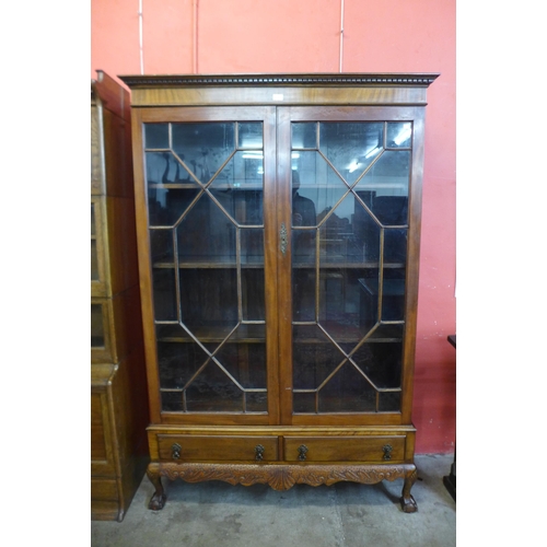 30 - An Edward VII mahogany and astragal glazed two door bookcase, 189cms h, 125cms w, 39cms d