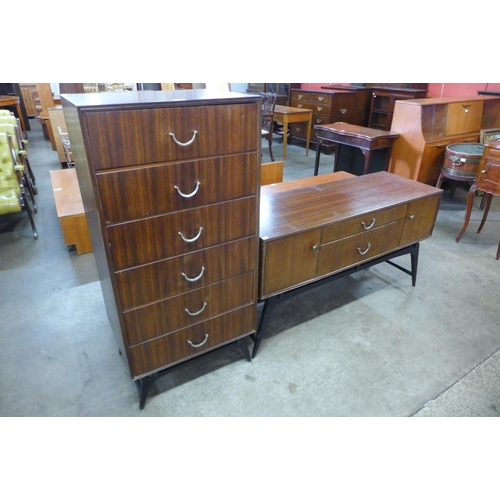 62 - A Meredew afromosia sideboard and matching chest of drawers