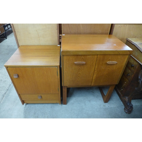 78 - A G-Plan Quadrille teak chest of drawers and two small teak cupboards