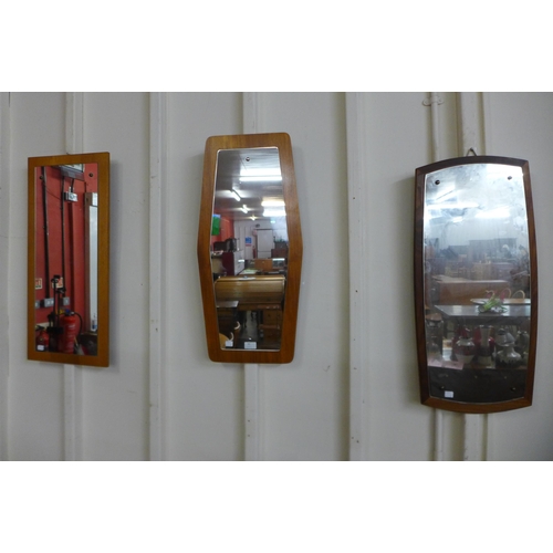 85 - Three teak framed mirrors